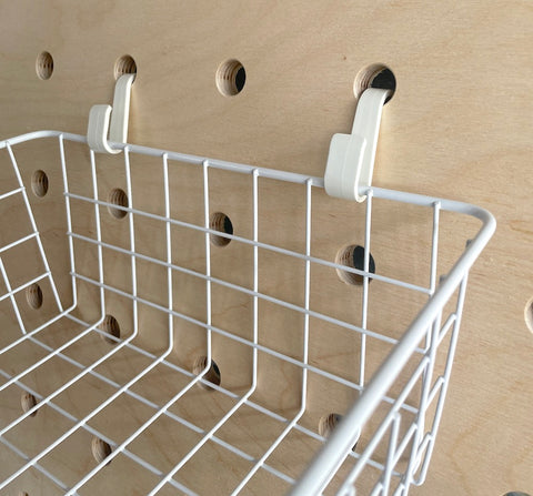 White Large Basket for Pegboards