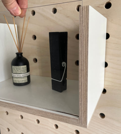 Extra Large Wooden Box with clear front for Pegboards