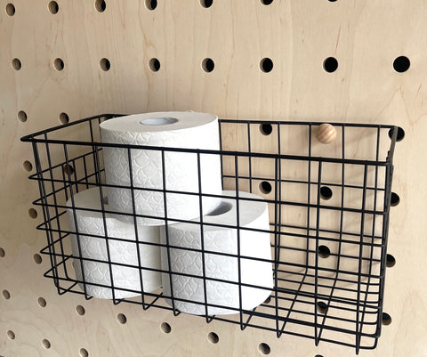 Slim black Wire Basket for Pegboards