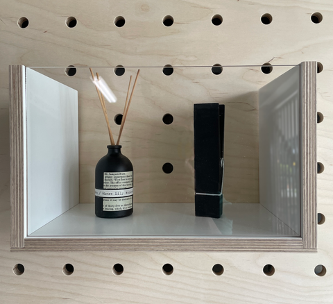 Extra Large Wooden Box with clear front for Pegboards