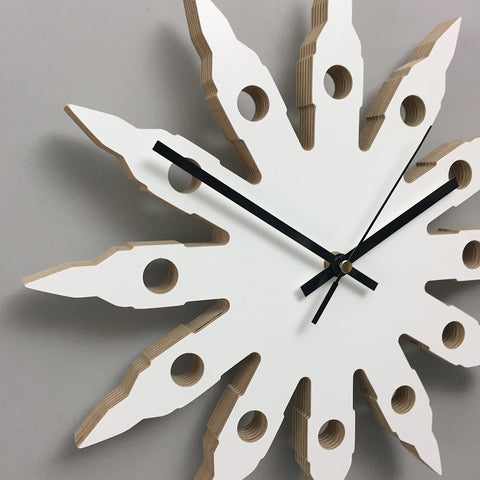 white wood wall clock round