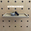 Shelf tray for wooden pegboard slots into pegboard with 2 x pegs
