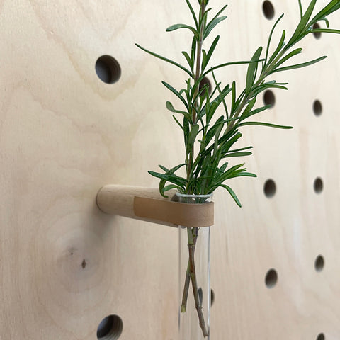 mini glass vase for pegboards