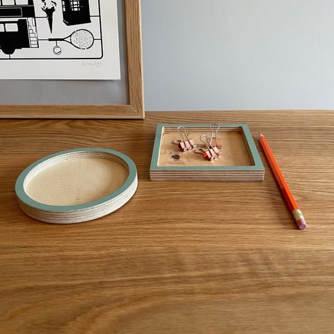 desk tidy wood round square