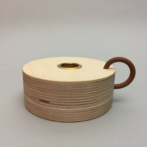 Round Plywood Candle Holder