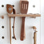 white wood kitchen utensil holder shelf for pegboard