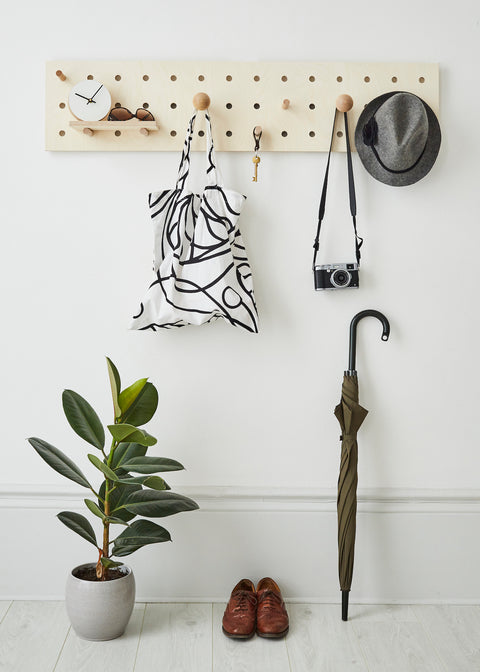 small wardrobe wooden pegboard