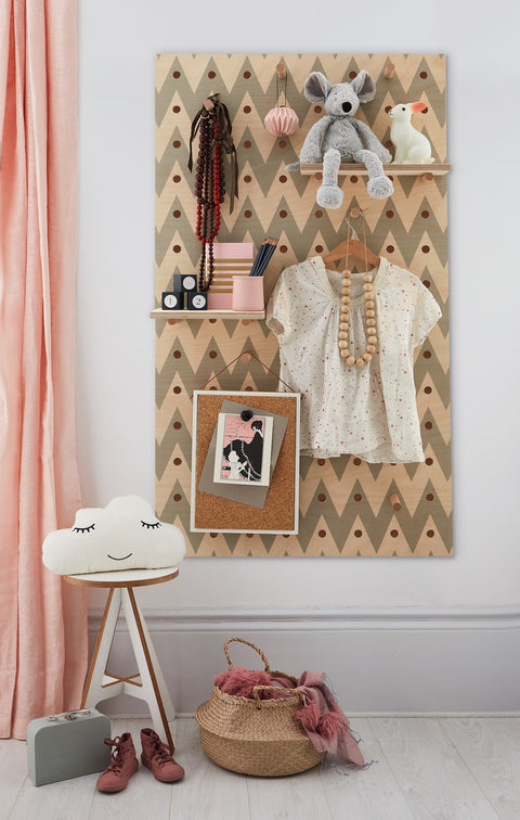 kids room pegboard wood