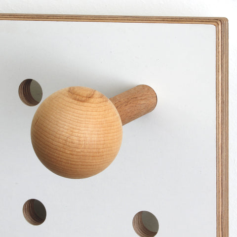 Pegboard hook round peg hook solid beech by Kreisdesign