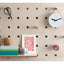 solid wood pegboard with shelf and peg hooks desk storage
