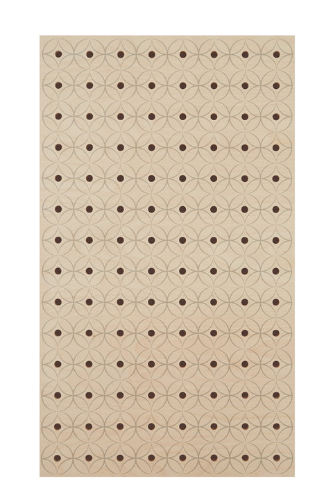 large wooden pegboard printed floral pattern
