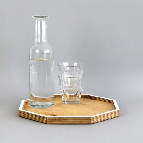 wood octagonal tray