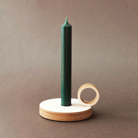 plywood round candle holder