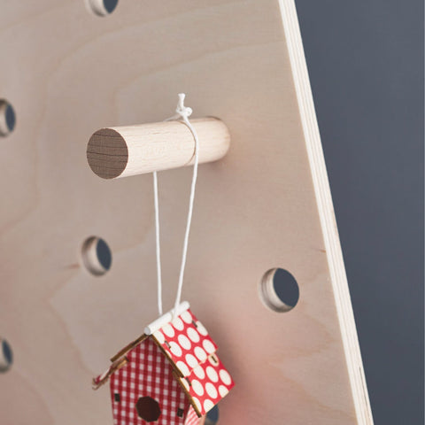 Detail of wooden Christmas tree with peg