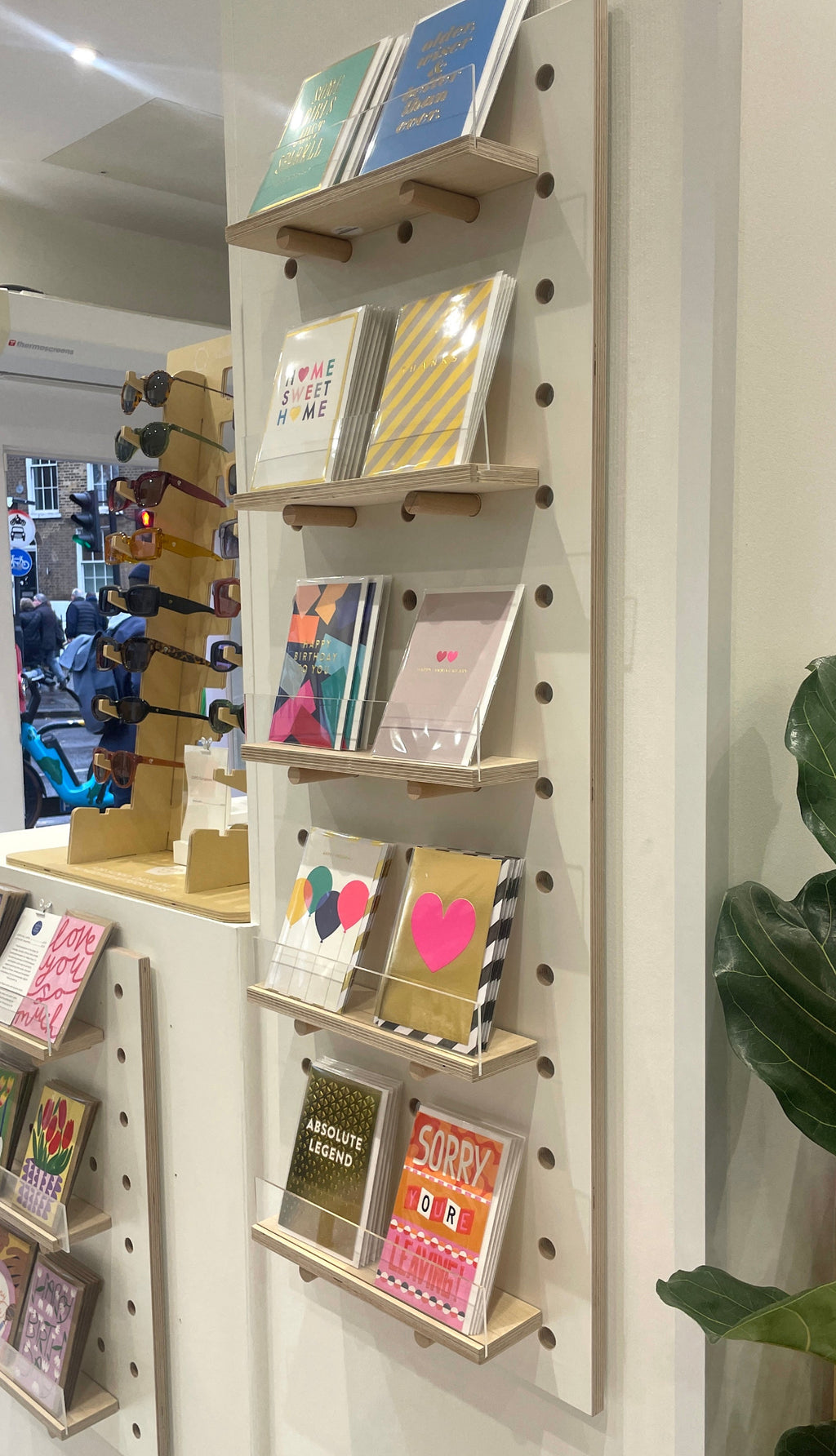 Large shelf, natural, with clear front for Pegboards