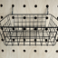 black wire hanging basket for wooden pegboard by kreisdesign 