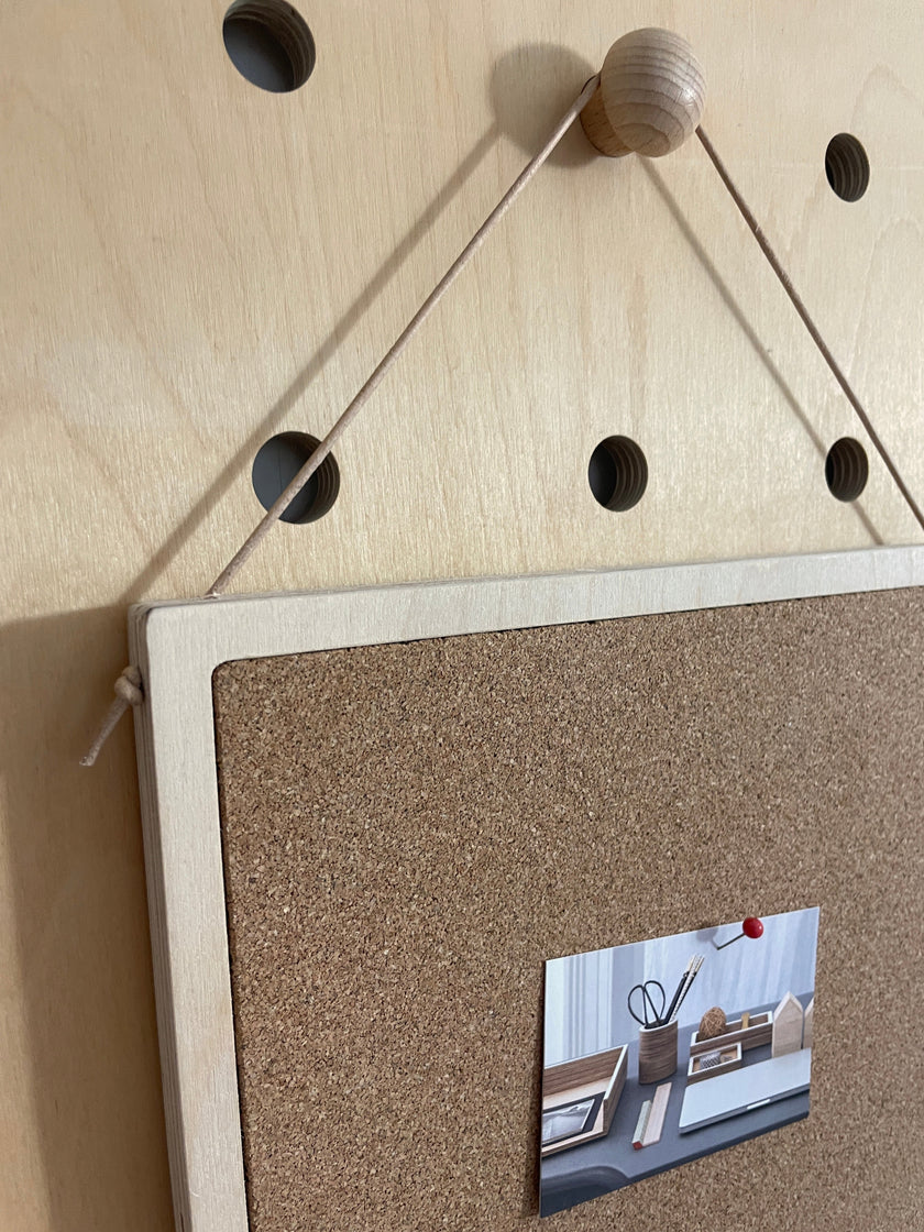 Cork Pin Board A4 on leather string