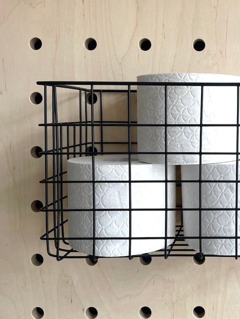 Slim black Wire Basket for Pegboards