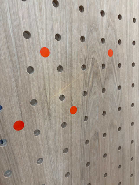 Oak pegboard 