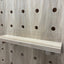 Oak veneer shelf with acrylic up stand on pegboard by Kreisdesign