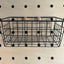 black wire basket for pegboard for additional storage