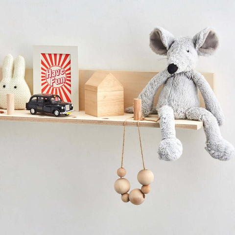 kids room shelf for toys, books, in wood