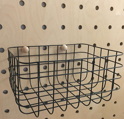 wire basket black for pegboard