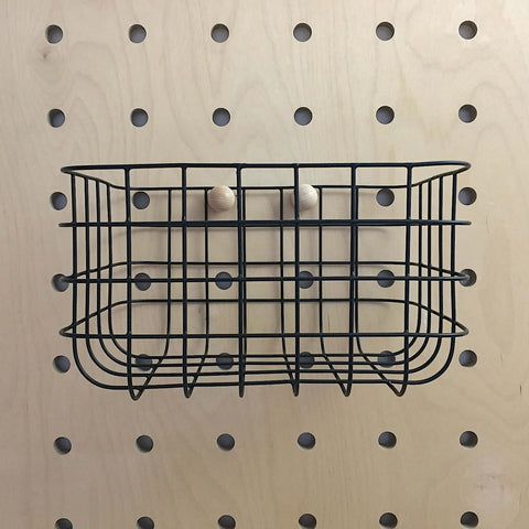 wire basket black for pegboard