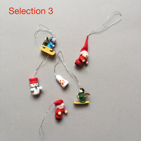 wooden small hanging ornaments christmas