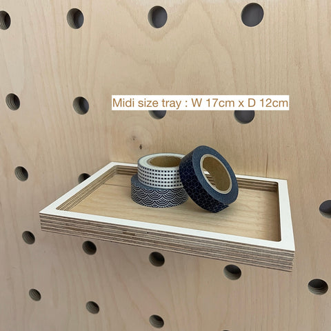 Medium size tray that slots into pegboard with 2 x pegs