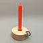 wood candle holder round