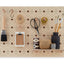 small wooden pegboard with floral print - shelves and pegs included