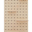 large wooden pegboard printed floral pattern with peg hooks and shelves