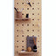 medium size wood pegboard with shelves and peg hooks