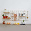 white wood pegboard for kitchen