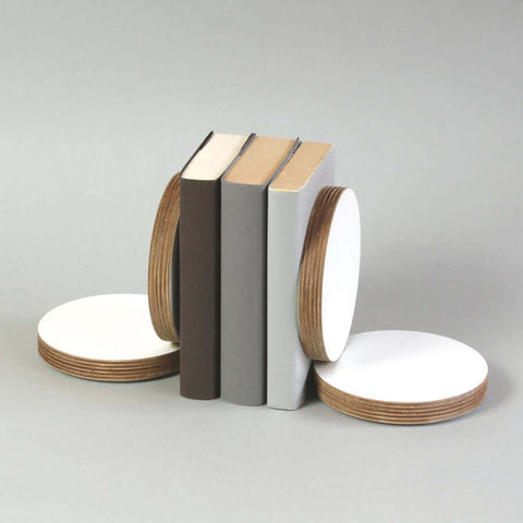 wood book ends round