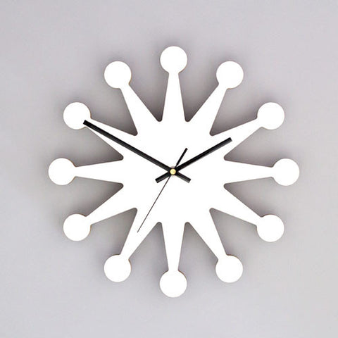 plywood white wall clock