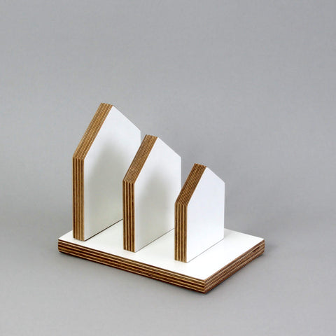 house shaped wooden letter stand