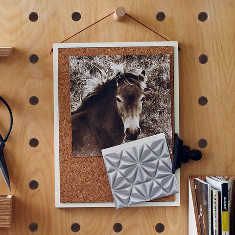cork pinboard wood leather string