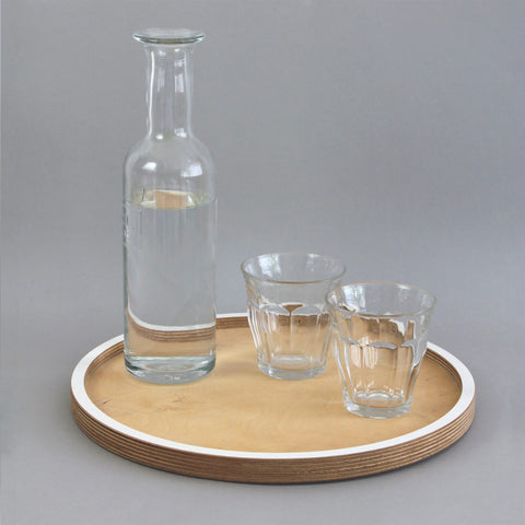wood round serving tray