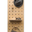 wooden pegboard for hallway with shelves and pegs