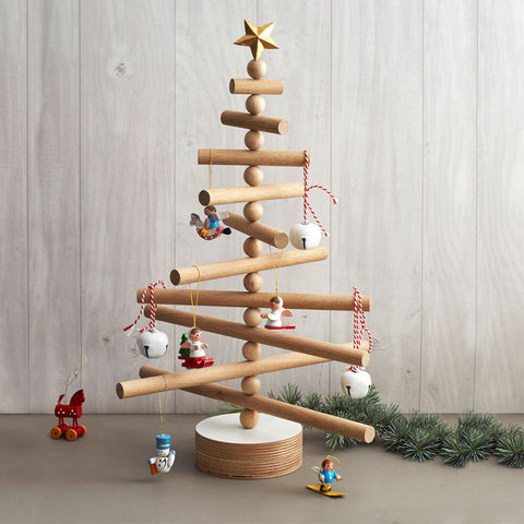 wooden christmas tree - oak branches